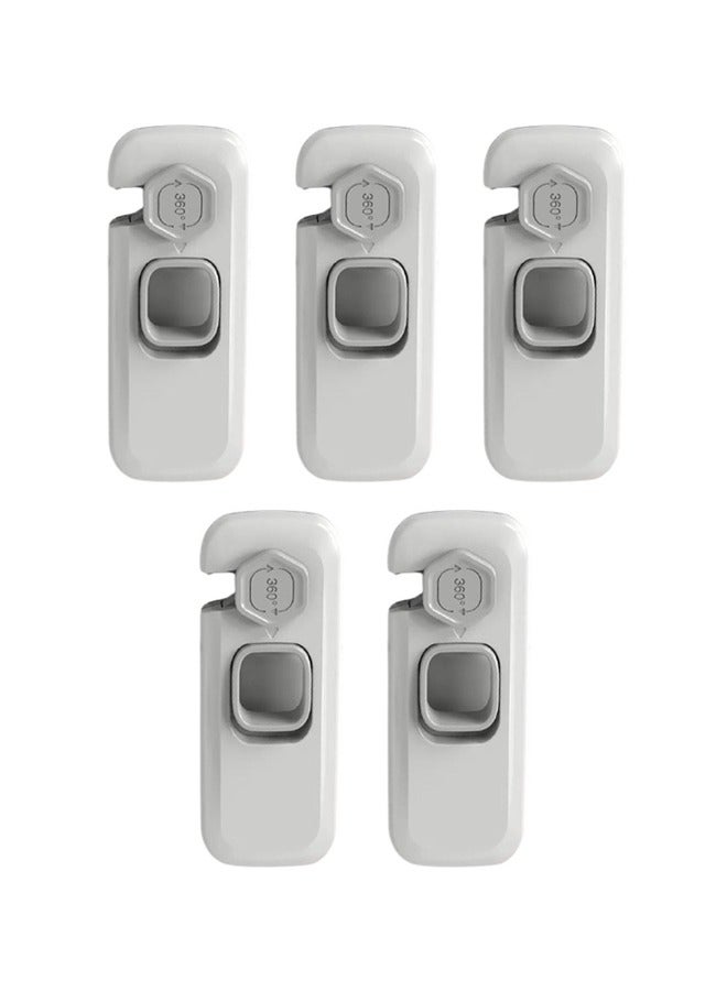 أقفال ثلاجة آمنة للأطفال، 5 قطع قفل ثلاجة مقاوم للأطفال، مزالج واقية ذاتية اللصق، أقفال أمان للأطفال بدون حفر، قفل مقاوم للقرص للأطفال الصغار والأطفال، قفل ثلاجة قوي لاصق ضد الأطفال، قفل أمان الطفل للثلاجة والأدراج وغسالة الأطباق والفرن والخزانة والخزانة - Image 1